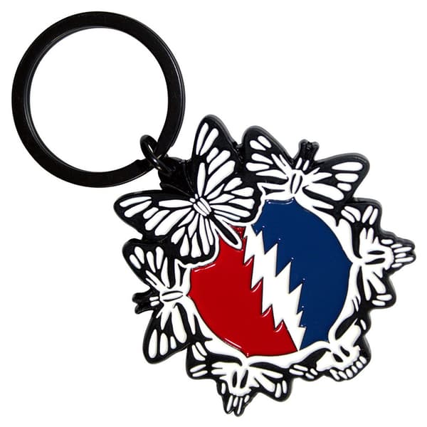 Grateful Dead Steal Your Face Butterflies Keyring Keychain One Size