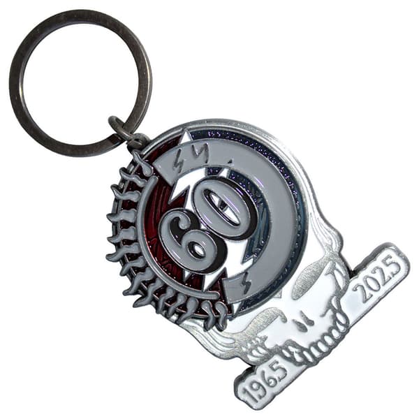Grateful Dead 60th Anniversary Skull Keyring Keychain One Size