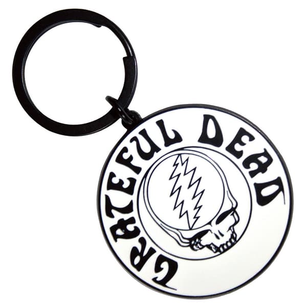 Grateful Dead Steal Your Face Mono Black Keyring Keychain One Size