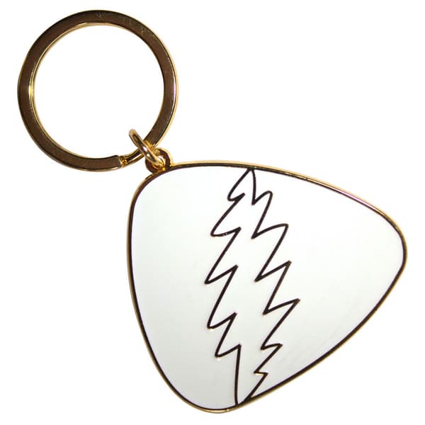 Grateful Dead White Plectrum Keyring Keychain One Size