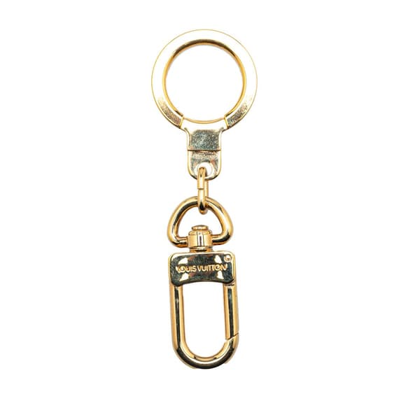 Pre-owned Louis Vuitton Brass Pochette Extender Key Ring Gold