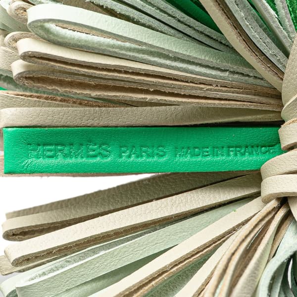 Pre-owned Hermès Bicolor Milo Lambskin Carmen Key Ring Green