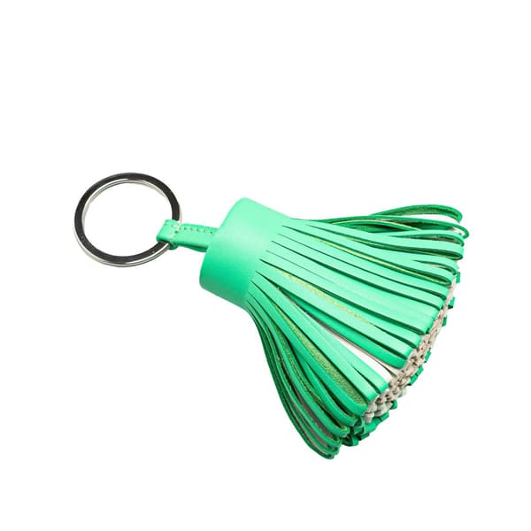 Pre-owned Hermès Bicolor Milo Lambskin Carmen Key Ring Green