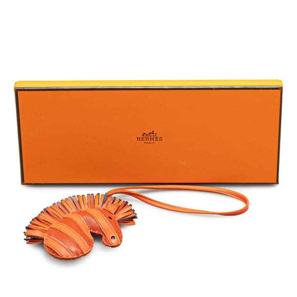 Pre-owned Hermès Milo GeeGee Savannah Bag Charm Orange