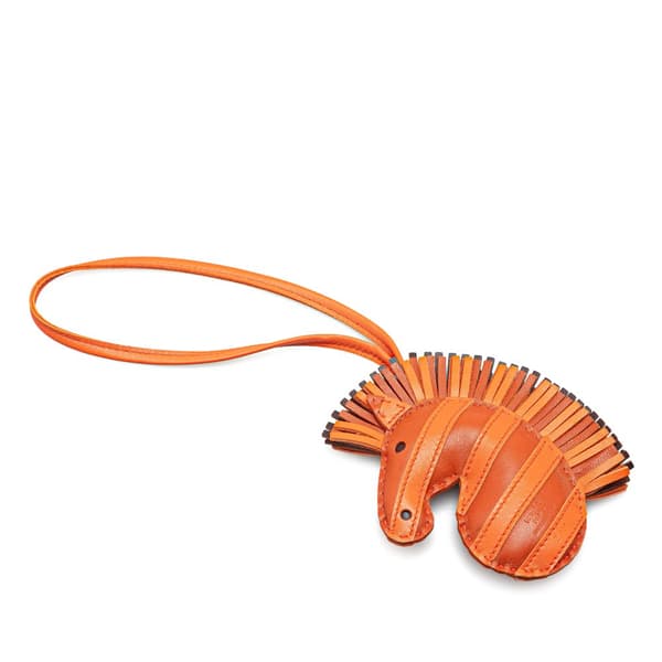 Pre-owned Hermès Milo GeeGee Savannah Bag Charm Orange