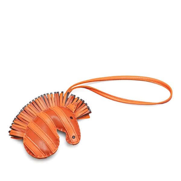 Pre-owned Hermès Milo GeeGee Savannah Bag Charm Orange