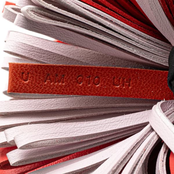 Pre-owned Hermès Tricolor Lambskin Milo Carmen Key Ring Orange