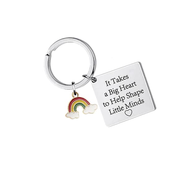 INF Square Rainbow Keychain ZC0025 - Sølv