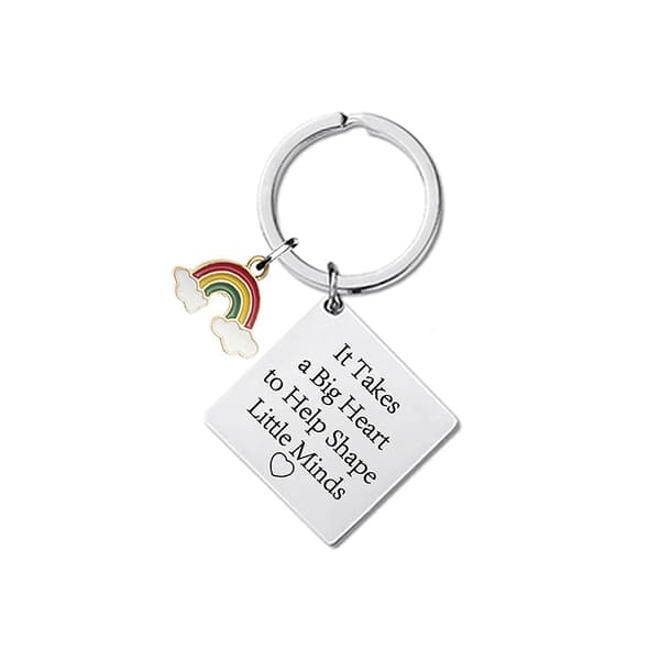 INF Square Rainbow Keychain ZC0025 - Sølv
