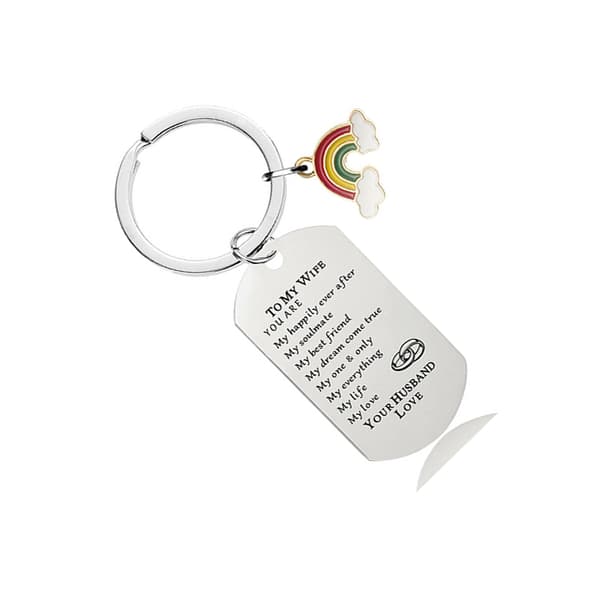 INF Rainbow Keychain CHW002 - Nøkkelring i sølvfarget rustfritt stål