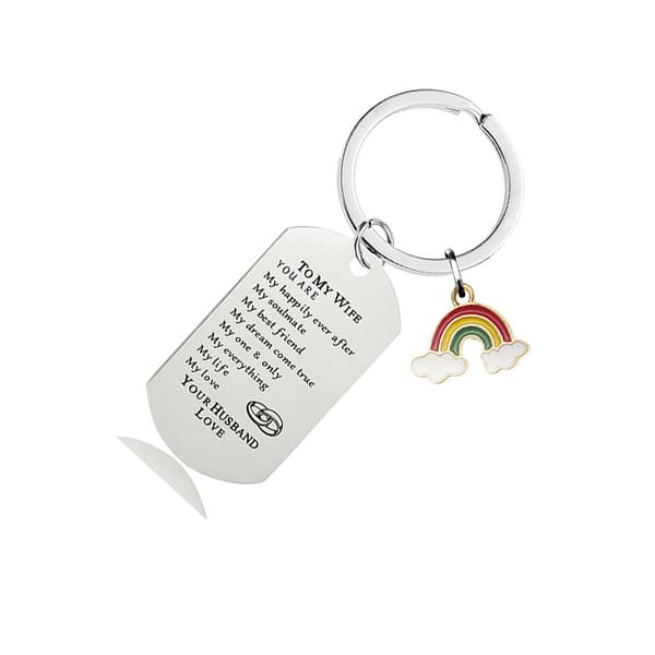 INF Rainbow Keychain CHW002 - Nøkkelring i sølvfarget rustfritt stål