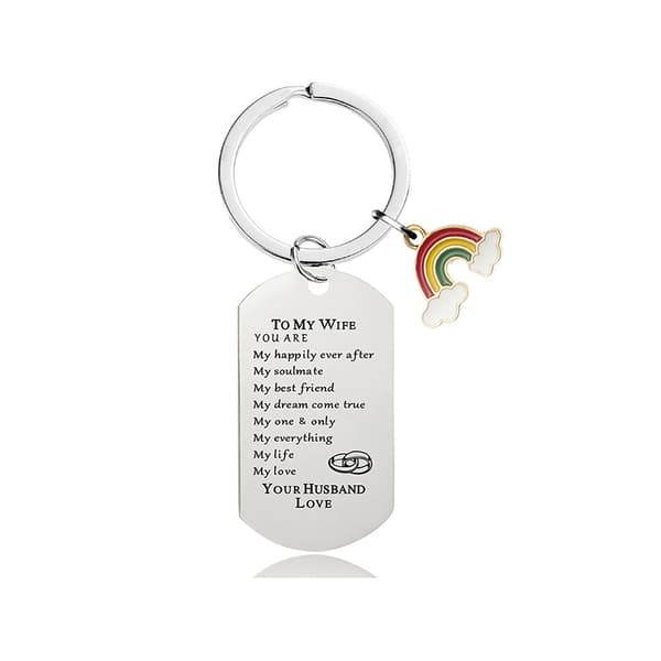 INF Rainbow Keychain CHW002 - Nøkkelring i sølvfarget rustfritt stål