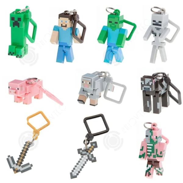 INN Nyckelring 10 st minecraft mystery nyckelring för pojkar och flickor diverse minecraft minifigurer personlig nyckelring