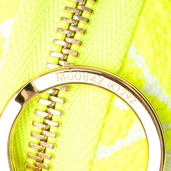Pre-owned Louis Vuitton LV Set And Match Pouch Key Ring Bag Charm Yellow