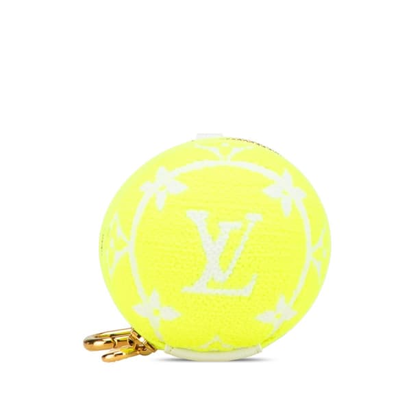 Pre-owned Louis Vuitton LV Set And Match Pouch Key Ring Bag Charm Yellow