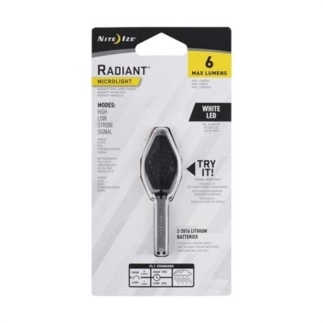 LED NITE IZE RADIANT MICROLIGHT Black/White, led för nyckelring