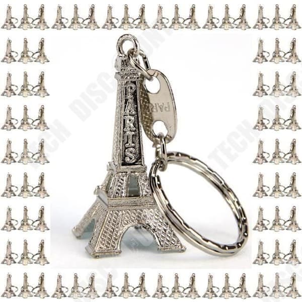 TD® Lot om 100 souvenir metall nyckelring Eiffeltornet silver färg paris symbol fransk souvenir nyckelring