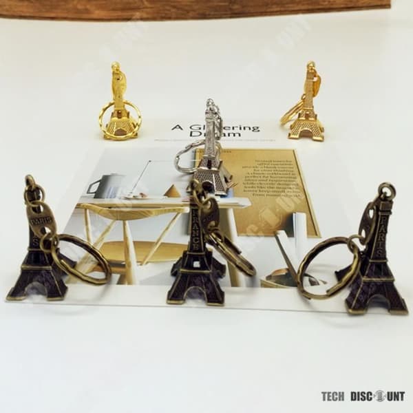 100st Vintage Nyckelring Eiffel Tower Paris Tower Nyckelring Paris Tower / Retro , Brons / Guld / Silver