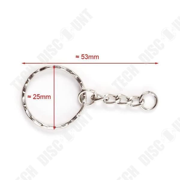 TD® Set med 50 nyckelringar hängande nyckelring för figurverk 25 mm diameter silverfärg hög kvalitet