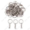 Miniatyrbild 4 av 4: TD® Set med 50 nyckelringar hängande nyckelring för figurverk 25 mm diameter silverfärg hög kvalitet