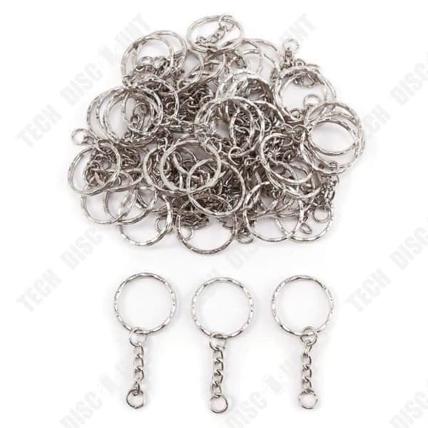 TD® Set med 50 nyckelringar hängande nyckelring för figurverk 25 mm diameter silverfärg hög kvalitet