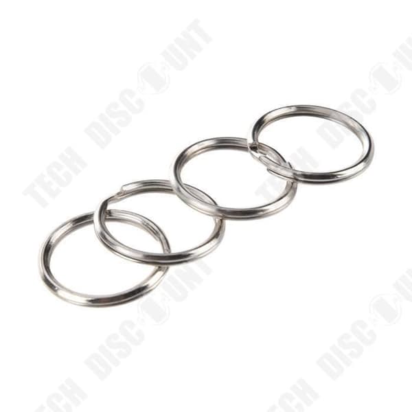 TD® 100 stycken Nyckelringar 25mm glänsande metall dubbelögla Ringar