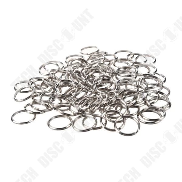 TD® 100 stycken Nyckelringar 25mm glänsande metall dubbelögla Ringar