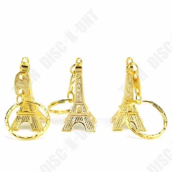 TD® Set med 100 souvenir guldnyckelringar Eiffeltornet gyllene färg paris symbol Fransk souvenir nyckelring komplett kit