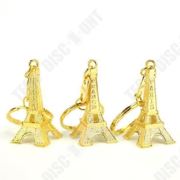 TD® Set med 100 souvenir guldnyckelringar Eiffeltornet gyllene färg paris symbol Fransk souvenir nyckelring komplett kit