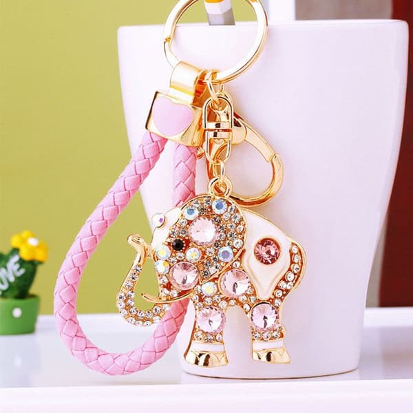Nyckelring - TD® - Elegant elefant - Håldesign - Bleknar inte - 11,5 cm