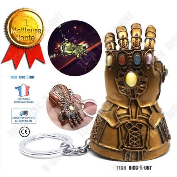 TD® Nyckelring avengers infinity war thanos handskar pansar brun dekoration äventyr zinklegering söt uråldrig man flasköppnare fe