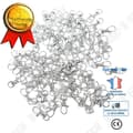 Miniatyrbild 1 av 4: TD® Lot om 100 karbinhakar med nyckelringar för att hänga nyckelring i rostfritt stål för arbete statyett silverfärg hög kvalitet