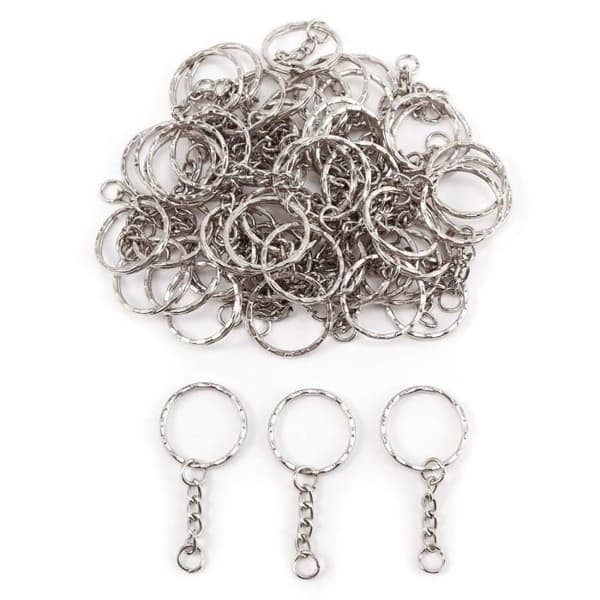 Nyckelring - Ej specificerad - 25mm - Silvermetall - 50 stycken - Kvalitet DIY