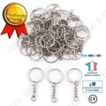 Miniatyrbild 1 av 4: TD® Set med 50 nyckelringar hängande nyckelring för figurverk 25 mm diameter silverfärg hög kvalitet
