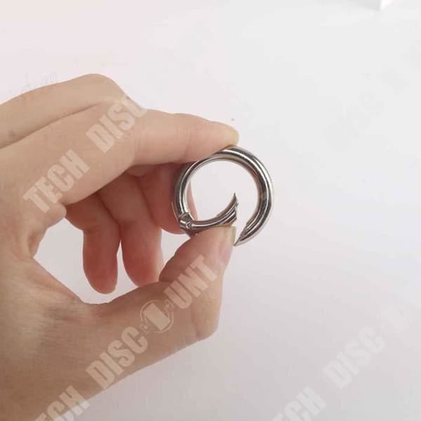 TD® Set med 25 nyckelringskarbinhakar för att hänga nyckelringskarbinhake figur arbetsdiameter 25 mm silverfärg hög kvalitet