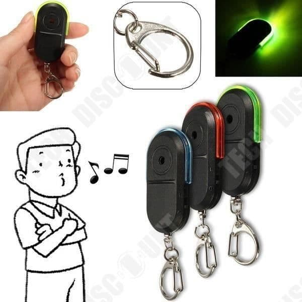 TD® Trådlös LED-nyckelfob Visselkontroll Anti-Lost Alarm Finder Dulcet Key Finder med signal och blixtljus