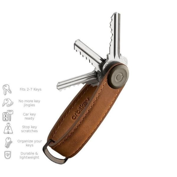 PORTACHIAVI ORBITKEY 2.0 LÄDER KASTANJ BRUN-BRUN