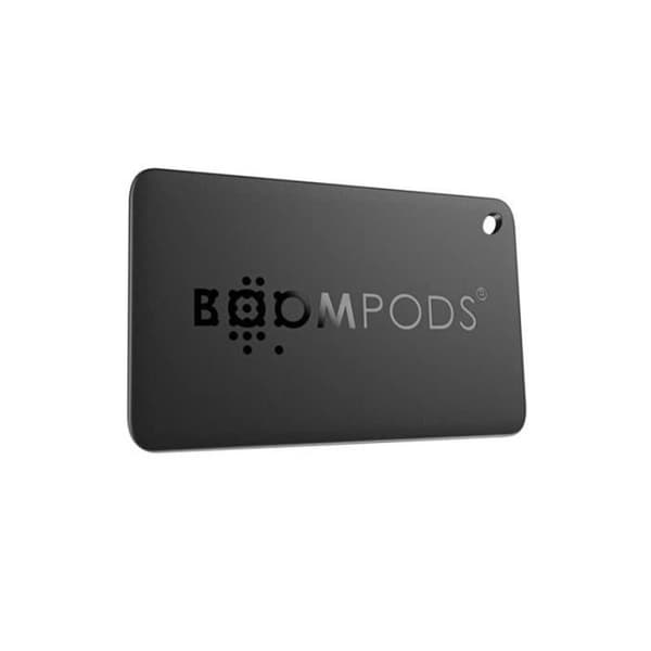 Spårare Ansluten Modell Boomcard och Modell Boomtag med Apple Find My Boompods Svart
