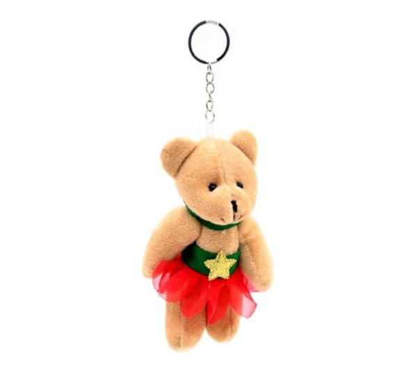 Plysch Teddy Bear Jul Nyckelring Tjej 13cm Midex
