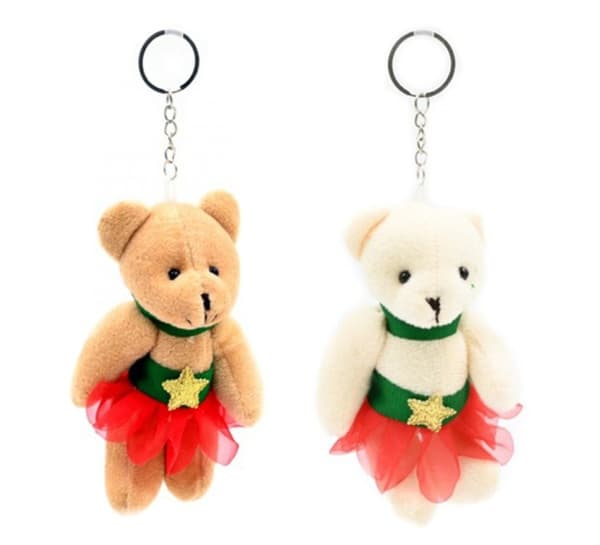 Plysch Teddy Bear Jul Nyckelring Tjej 13cm Midex