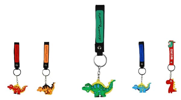 KUMIDINOSAURIN AVAINPERÄ 5cm RANNELLA