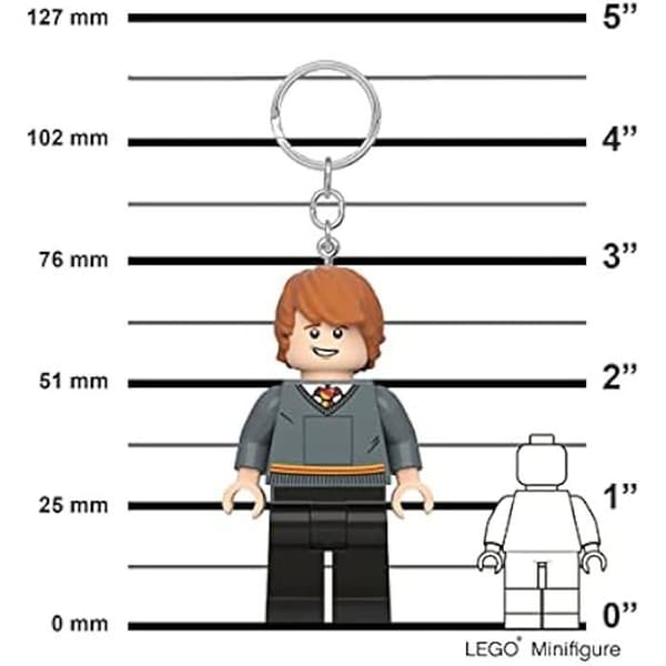 LED Nyckelring Ron Weasley - LEGO - Figur 76mm - 2 st CR2025 batterier ingår - För Potterheads