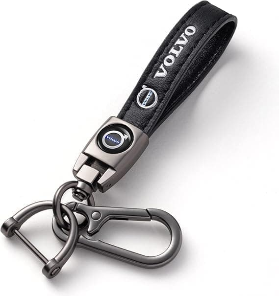 För Volvo Nyckelring, Bilnyckelring Ersättning för Volvo Leather Key Chain Nyckelring för män och kvinnor Biltillbehör Svart