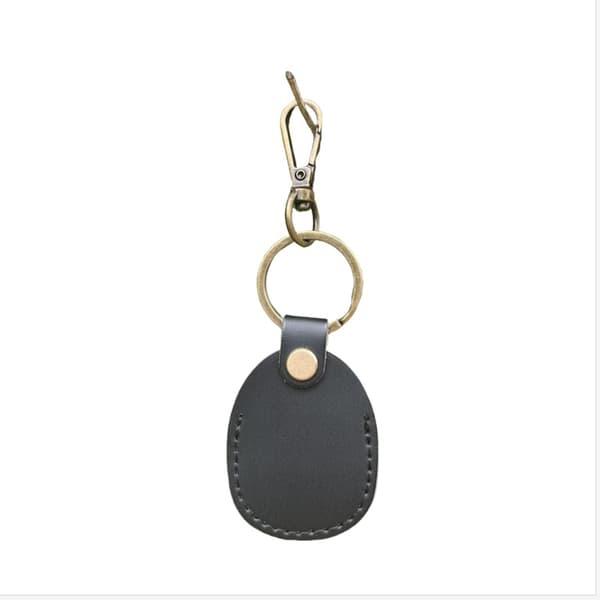 INF Stilrent svart PU-läderfodral för Apple AirTags Tracker Svart