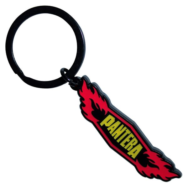 Pantera Flames Band Logo Keyring Keychain One Size