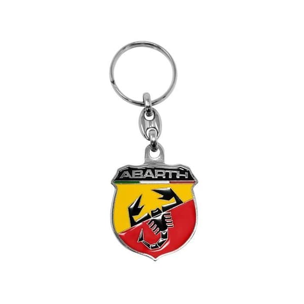 Officiell Abarth metallnyckelring, sköld, h 40 mm
