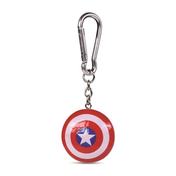 Nyckelring 3D - MARVEL - Captain America - Metall - Svart - Unisex