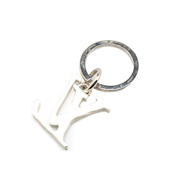 Pre-owned Louis Vuitton LV Initials Key Holder And Bag Charm Silver