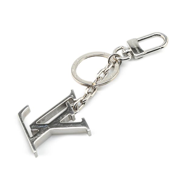 Pre-owned Louis Vuitton Stainless Steel LV Initials Key Holder And Bag Charm Silver