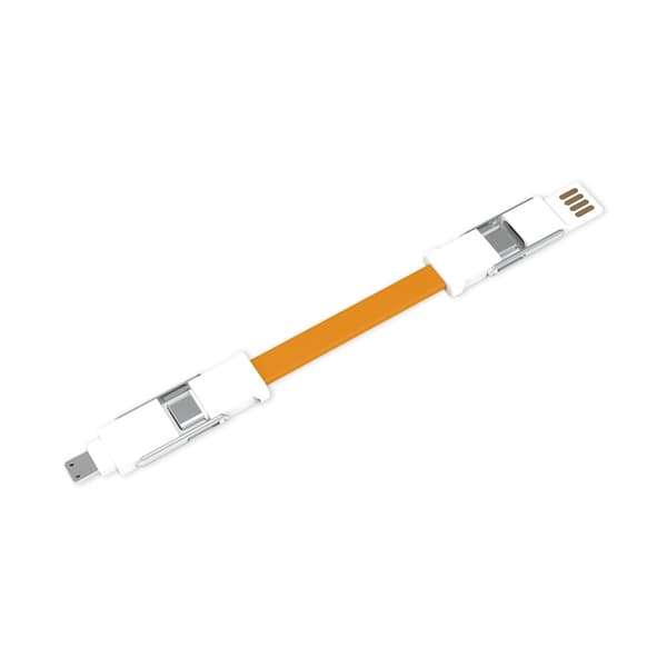 INF 6-i-1 Multifunktionell Datakabel för Nyckelring - Orange